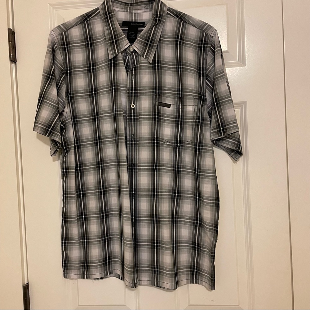 XL Calvin Klein Jeans Monochrome Checkered Shirt. In great condition.